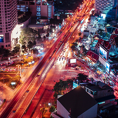 bangkok city lights at night